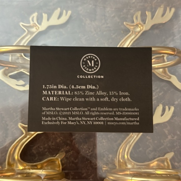 Reindeer Napkin Rings or Holders - Gold - 12 piece set - Picture 5 of 5